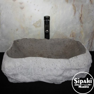 Antrasit Bazalt Doğal Patlatma Lavabo Antrasit Bazalt Doğal Patlatma Lavabo
