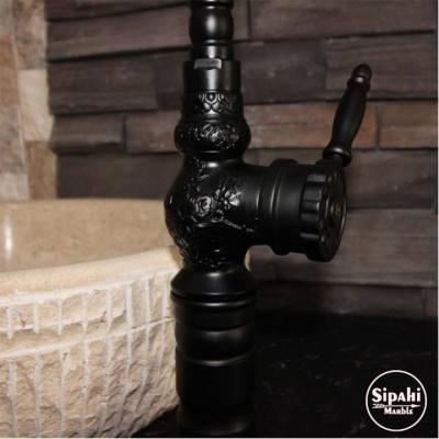Siyah İşlemeli Çanak Lavabo Bataryası Siyah İşlemeli Çanak Lavabo Bataryası