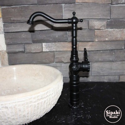 Siyah İşlemeli Çanak Lavabo Bataryası Siyah İşlemeli Çanak Lavabo Bataryası