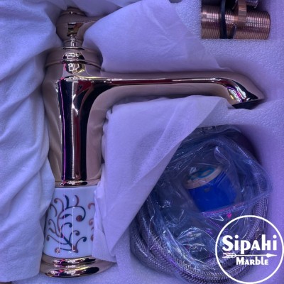 Seramik Altın Kısa Lavabo Bataryası Seramik Altın Kısa Lavabo Bataryası