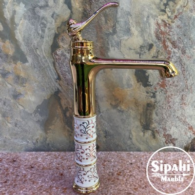 Seramik Altın Lavabo Bataryası Seramik Altın Lavabo Bataryası