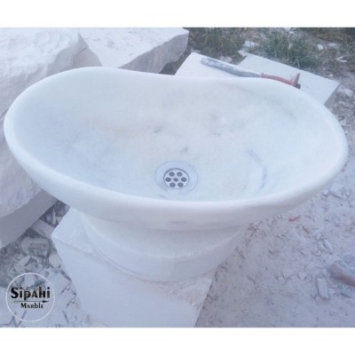 Afyon Beyaz Mermer Elips Mini Lavabo Afyon Beyaz Mermer Elips Mini Lavabo