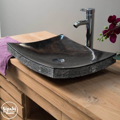 Akşehir Siyah Dışı Mucartalı Mermer Yaprak Lavabo Akşehir Siyah Dışı Mucartalı Mermer Yaprak Lavabo
