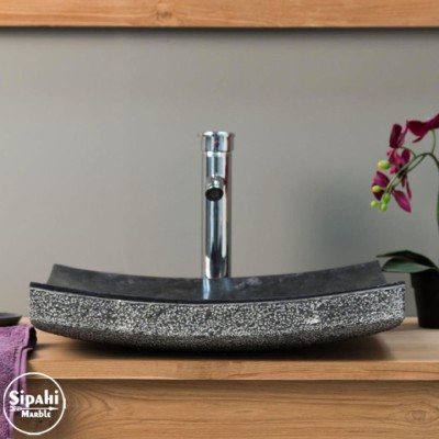 Akşehir Siyah Dışı Mucartalı Mermer Yaprak Lavabo Akşehir Siyah Dışı Mucartalı Mermer Yaprak Lavabo