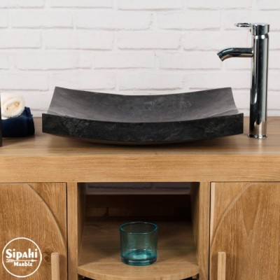 Akşehir Siyah Yaprak Model Mermer Lavabo Akşehir Siyah Yaprak Model Mermer Lavabo