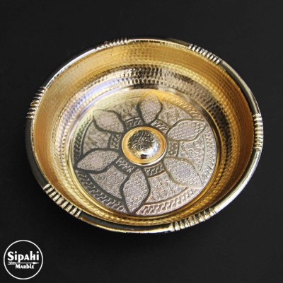 Altın Kaplama Osmanlı Hamam Tası - Pirinç Altın Kaplama Osmanlı Hamam Tası - Pirinç