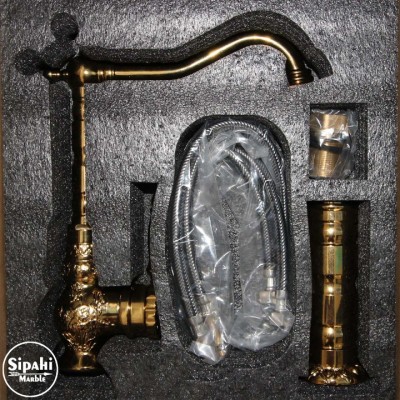 Altın İşlemeli Çanak Lavabo Bataryası Altın İşlemeli Çanak Lavabo Bataryası