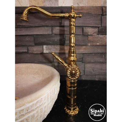 Altın İşlemeli Çanak Lavabo Bataryası Altın İşlemeli Çanak Lavabo Bataryası
