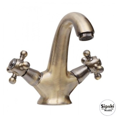 Antik Banyo Lavabo Bataryası - Çift Kollu Antik Banyo Lavabo Bataryası - Çift Kollu