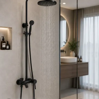 Siyah Modern Banyo Duş Seti