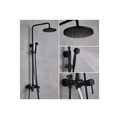 Siyah Modern Banyo Duş Seti