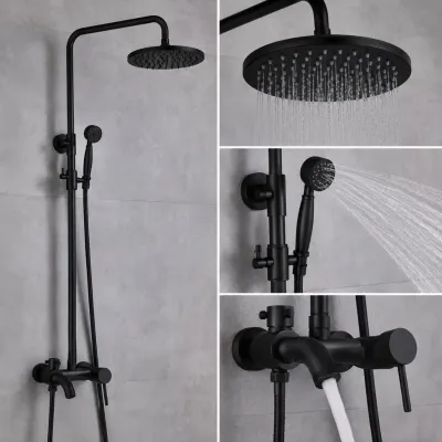 Siyah Modern Banyo Duş Seti