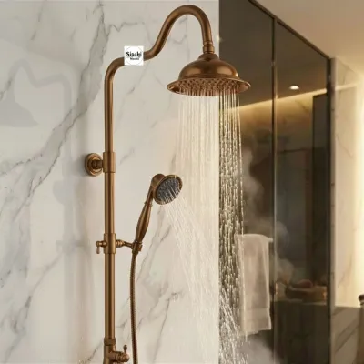 Royal Serisi Modern Duş Seti - Bronz