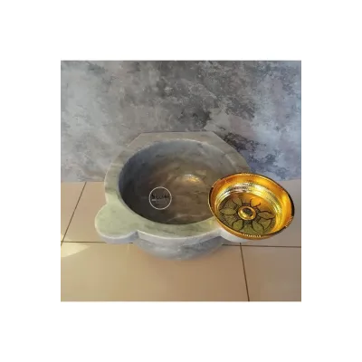 Gri Mermer Düz Kurna