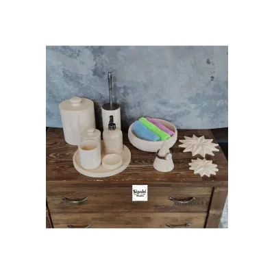 Traverten 11 Parça Lüks Banyo Seti Traverten 11 Parça Lüks Banyo Seti