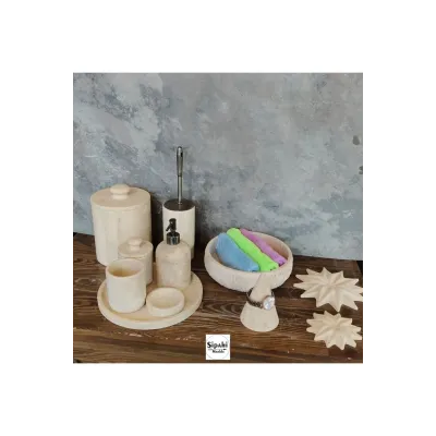 Traverten 11 Parça Lüks Banyo Seti Traverten 11 Parça Lüks Banyo Seti