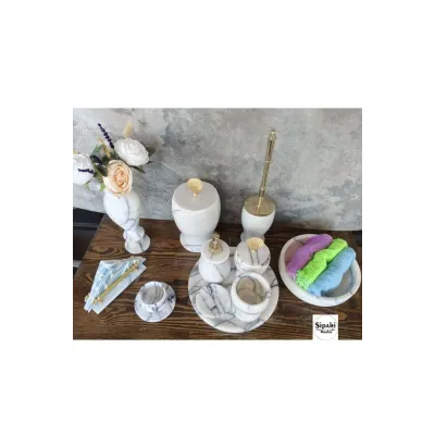 Leylak Mermer 11 Parça Banyo Set Leylak Mermer 11 Parça Banyo Set