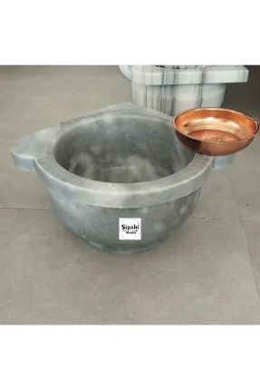  Gri Mermer Düz Köşe Kurna