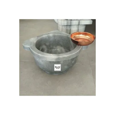 Gri Mermer Düz Köşe Kurna