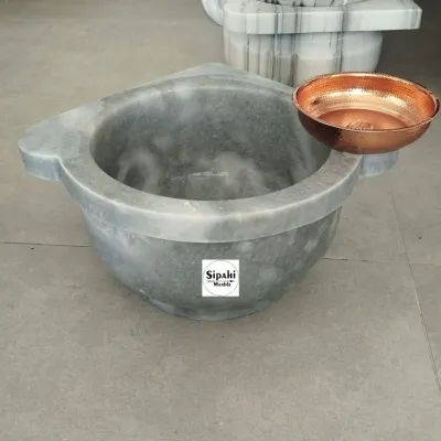  Gri Mermer Düz Köşe Kurna