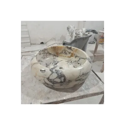 Menekşe Mermer Bombeli Lavabo