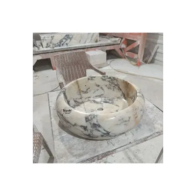 Menekşe Mermer Bombeli Lavabo
