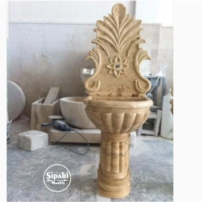 Traverten İşlemeli Kavun Dilimli Çeşme Traverten İşlemeli Kavun Dilimli Çeşme