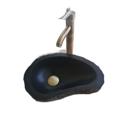 Bazalt Siyahı Dışı Patlatma Badem Mini Lavabo Bazalt Siyahı Dışı Patlatma Badem Mini Lavabo