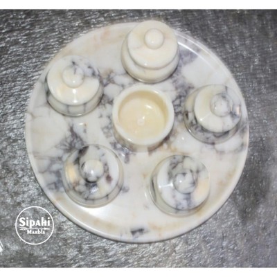 Leylak Mermer 7 Parça Baharatlık Takımı Leylak Mermer 7 Parça Baharatlık Takımı