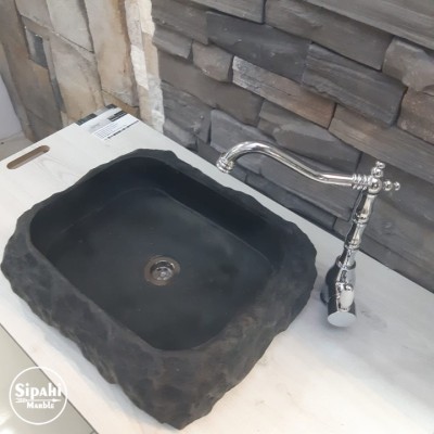 Bazalt Dışı Siyah Patlatma Mini Kare Lavabo Bazalt Dışı Siyah Patlatma Mini Kare Lavabo