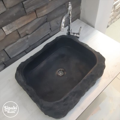 Bazalt Dışı Siyah Patlatma Mini Kare Lavabo Bazalt Dışı Siyah Patlatma Mini Kare Lavabo