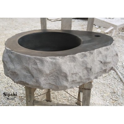 Bazalt Siyah Dışı Patlatma Kütük Lavabo Bazalt Siyah Dışı Patlatma Kütük Lavabo