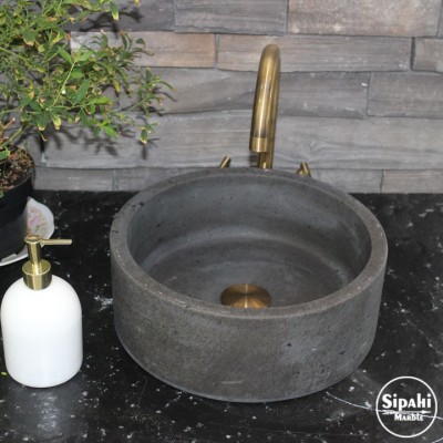 Bazalt Siyah Mini Silindir Lavabo Bazalt Siyah Mini Silindir Lavabo