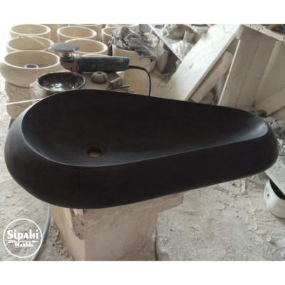 Bazalt Siyah Çakıl Lavabo Bazalt Siyah Çakıl Lavabo