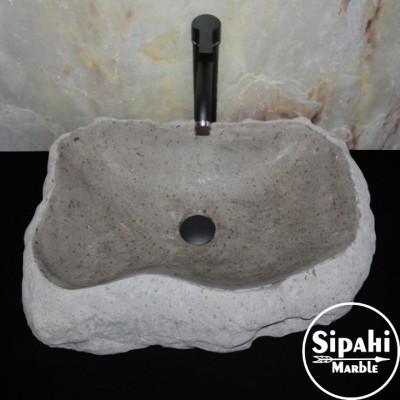 Antrasit Bazalt Doğal Patlatma Lavabo Antrasit Bazalt Doğal Patlatma Lavabo