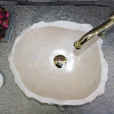 Bej Mermer Doğal Tasarım Lavabo Bej Mermer Doğal Tasarım Lavabo