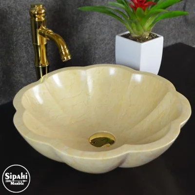 Bej Mermer Papatya Model Lavabo Bej Mermer Papatya Model Lavabo
