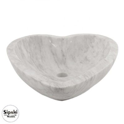 Beyaz Mermer Kalp Şekil Lavabo Beyaz Mermer Kalp Şekil Lavabo