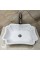 Beyaz Mermer Kenarları Kıvrımlı Kare Lavabo Beyaz Mermer Kenarları Kıvrımlı Kare Lavabo