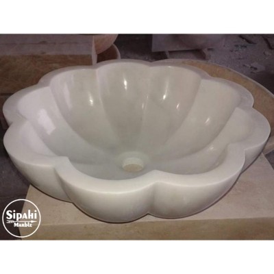 Beyaz Mermer Papatya Model Lavabo Beyaz Mermer Papatya Model Lavabo