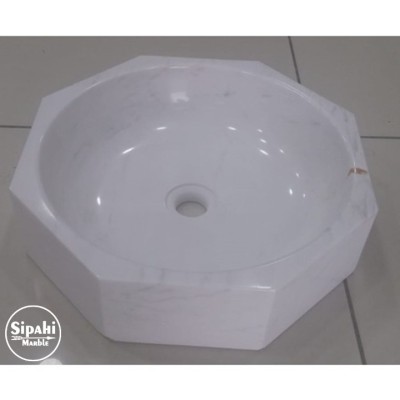 Beyaz Mermer Sekizgen Lavabo Beyaz Mermer Sekizgen Lavabo