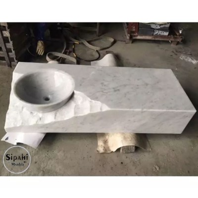 Beyaz Mermer Unfinished Dizayn Tezgah Lavabo Beyaz Mermer Unfinished Dizayn Tezgah Lavabo
