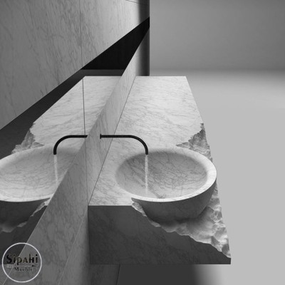 Beyaz Mermer Unfinished Dizayn Tezgah Lavabo Beyaz Mermer Unfinished Dizayn Tezgah Lavabo