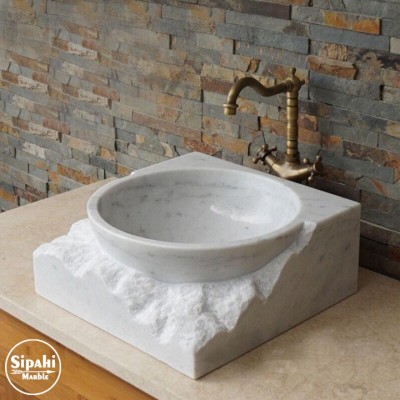 Beyaz Mermer Unfinished Lavabo Beyaz Mermer Unfinished Lavabo