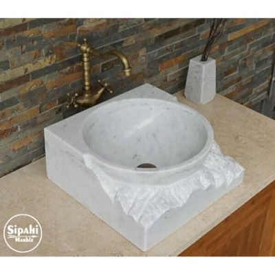 Beyaz Mermer Unfinished Lavabo Beyaz Mermer Unfinished Lavabo