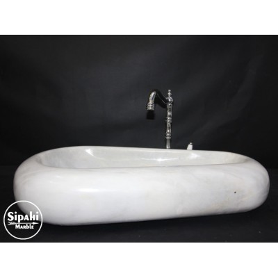 Beyaz Mermer Çakıl Tasarım Lavabo Beyaz Mermer Çakıl Tasarım Lavabo