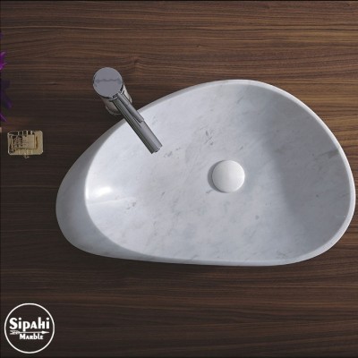 Beyaz Mermer Çakıl Taşı Lavabo Beyaz Mermer Çakıl Taşı Lavabo