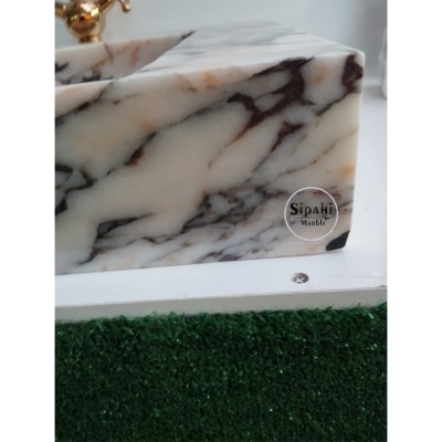 Menekşe Mermer Gizli Giderli Modern Kare Lavabo Menekşe Mermer Gizli Giderli Modern Kare Lavabo