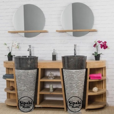 Akşehir Siyah Dışı Çizik Patlatmalı Dikey Lavabo Akşehir Siyah Dışı Çizik Patlatmalı Dikey Lavabo