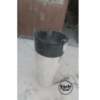 Akşehir Siyah Batarya Çıkışlı Konik Dikey Lavabo Akşehir Siyah Batarya Çıkışlı Konik Dikey Lavabo